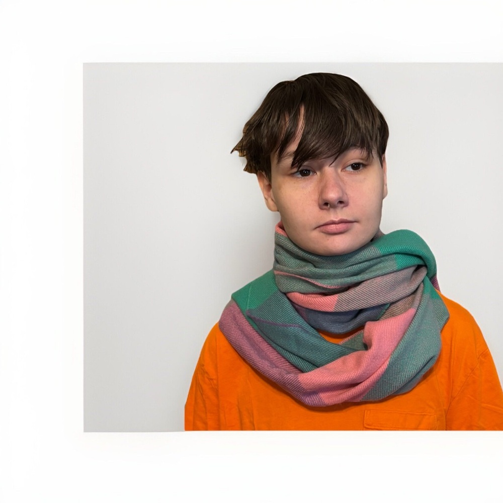New J Crew Soft Multi Color Fringed Scarf